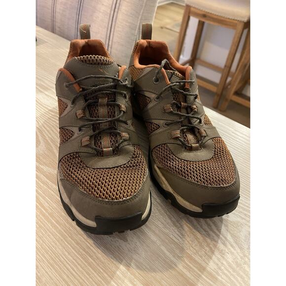 LL Bean Mens Rocky Coast Multisport Shoe Sz 11.5 M Green‎ Orange Hiking Trail 2